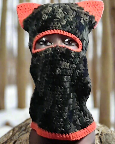 Camouflage Balaclava/Hoodie with Orange Ears