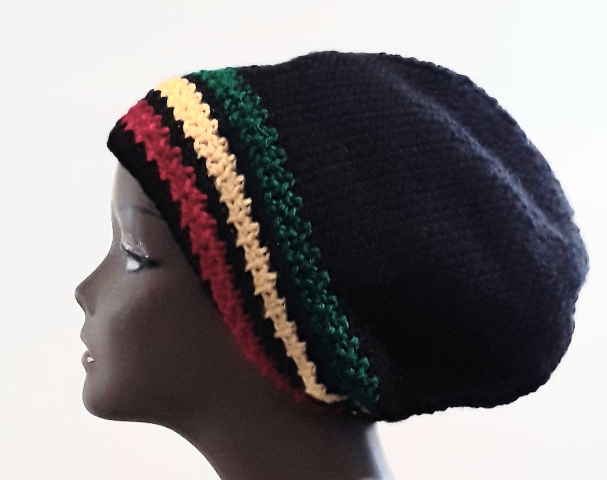 Black Rasta Stocking Cap - 2 sizes