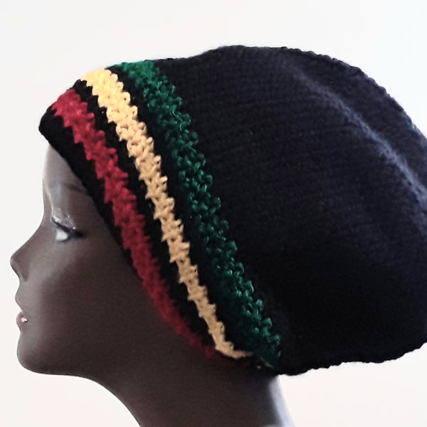 Black Rasta Stocking Cap - 2 sizes