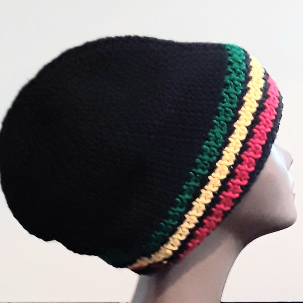 Black Rasta Stocking Cap - 2 sizes