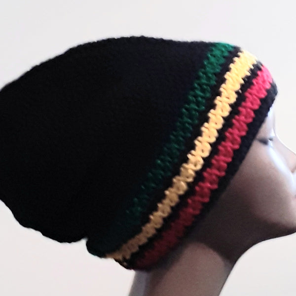 Black Rasta Stocking Cap - 2 sizes