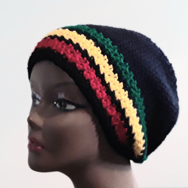 Black Rasta Stocking Cap - 2 sizes