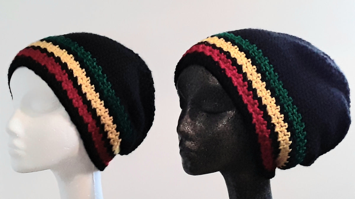 Black Rasta Stocking Cap - 2 sizes