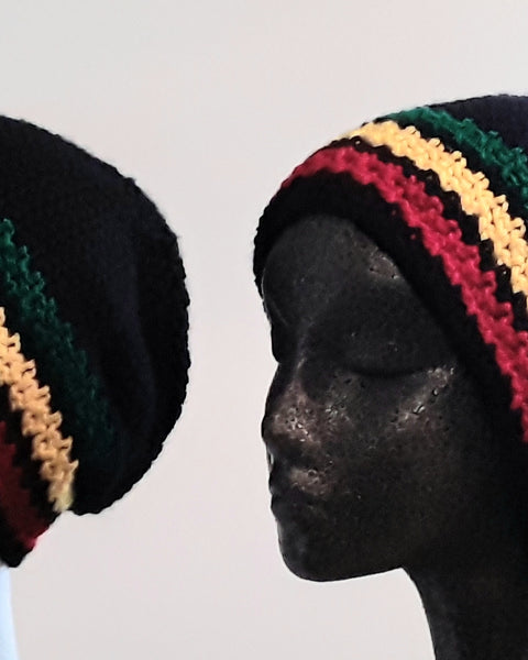 Black Rasta Stocking Cap - 2 sizes