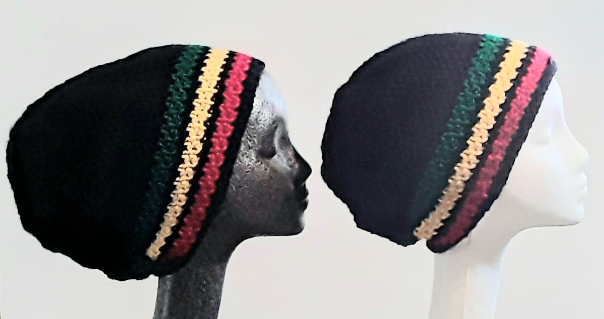 Black Rasta Stocking Cap - 2 sizes