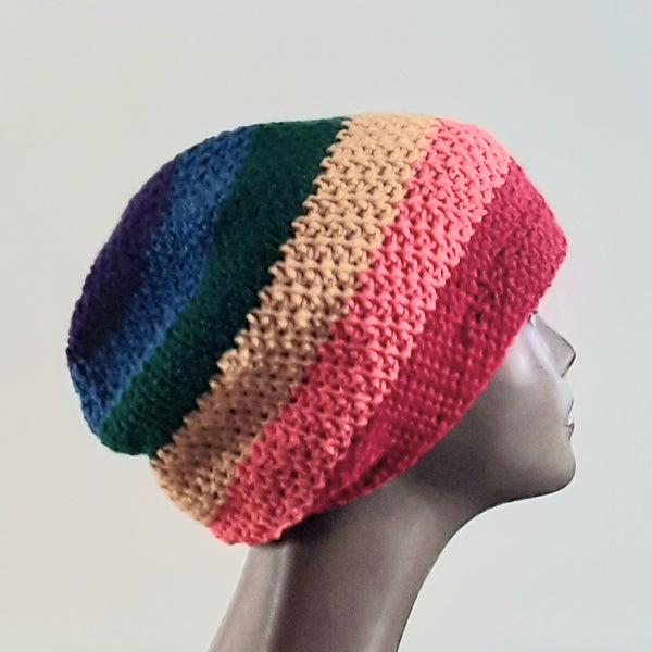 Rainbow Stocking Cap Slouchy unisex