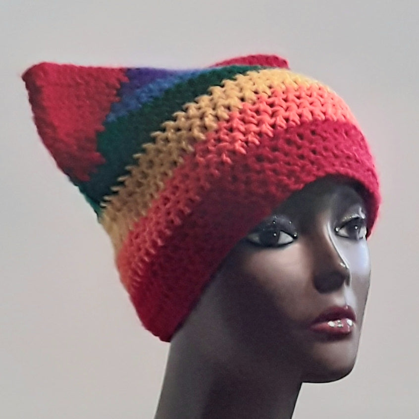 Rainbow cat hat for kids teens adults