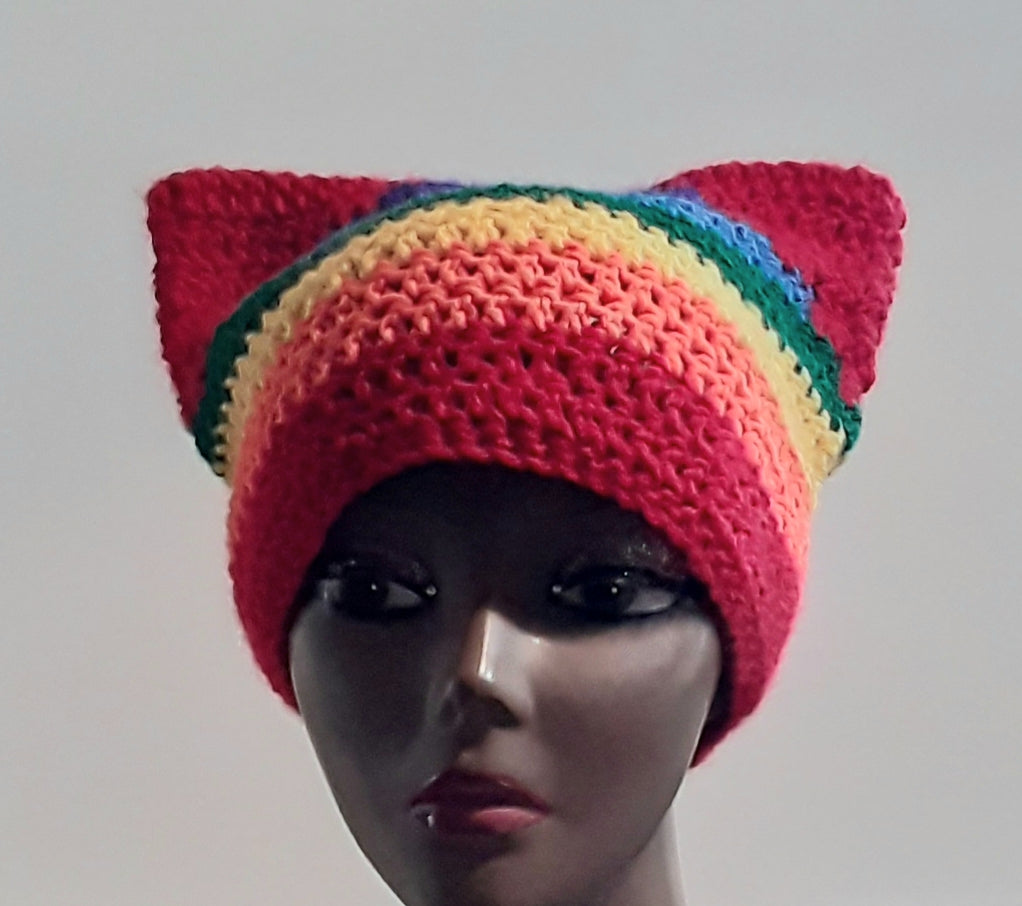 Rainbow cat hat for kids teens adults