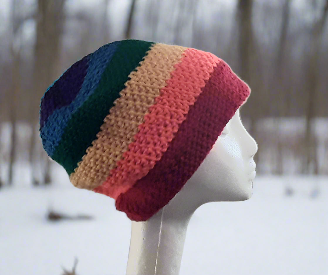 Rainbow Stocking Cap Slouchy unisex