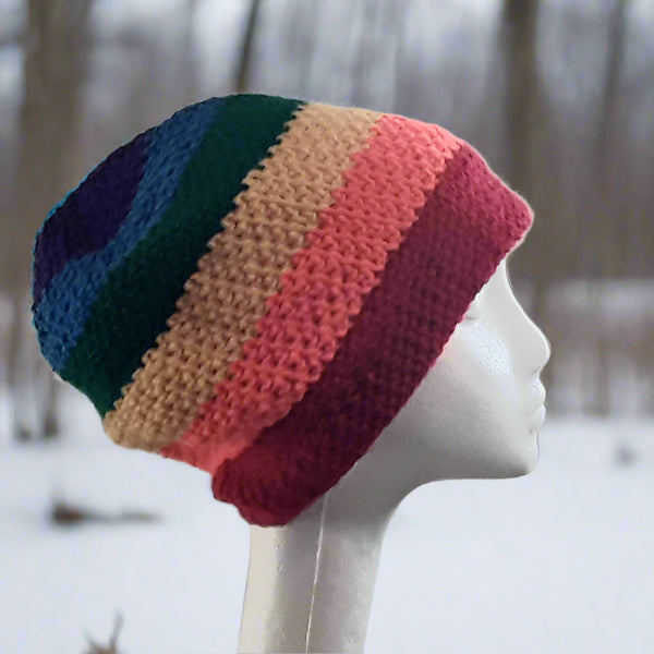 Rainbow Stocking Cap Slouchy unisex