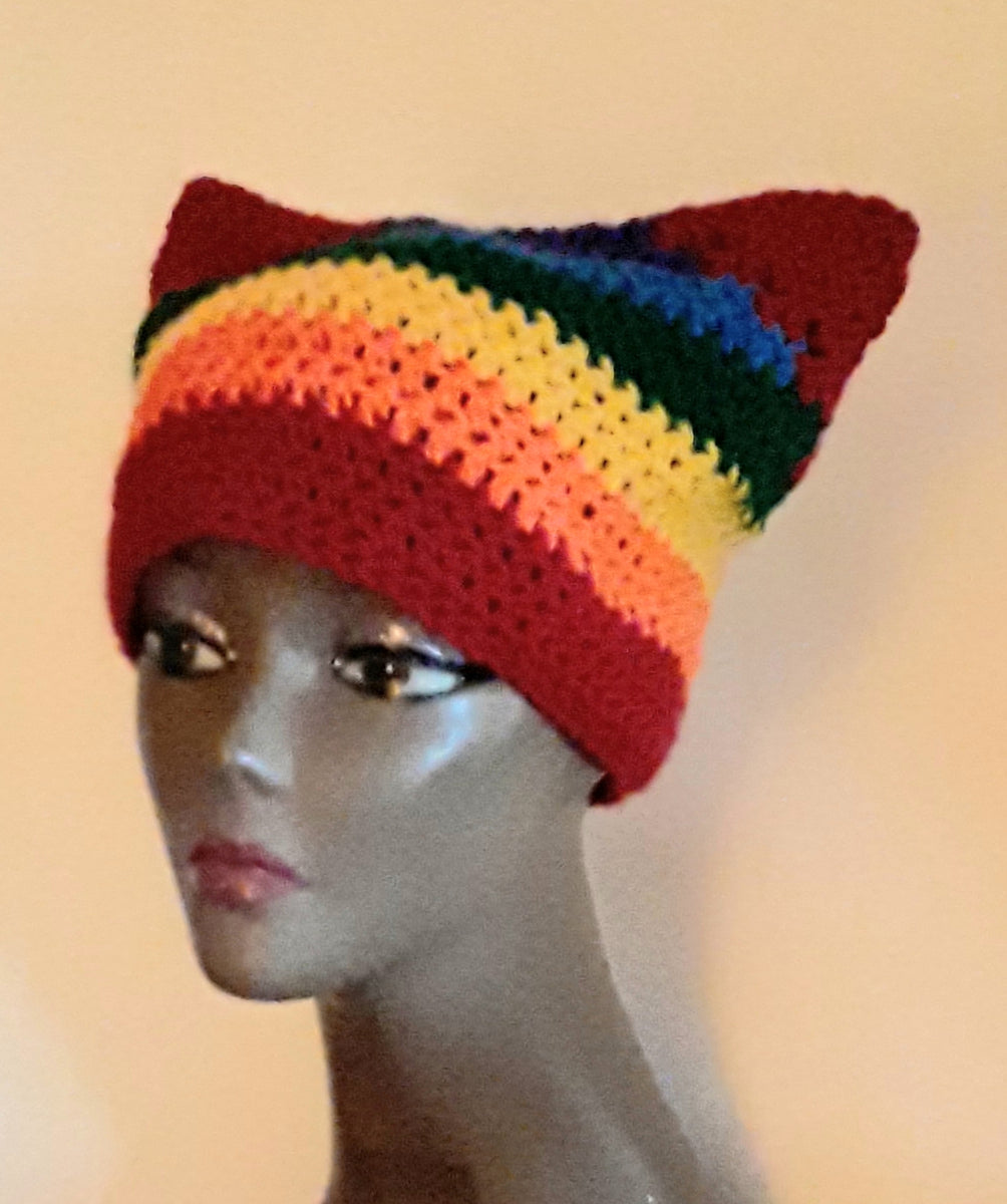 Rainbow cat hat for kids teens adults