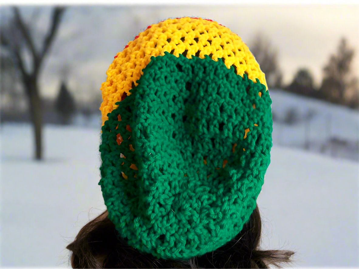 Rasta Hat Slouchy Crocheted Tam Image 3