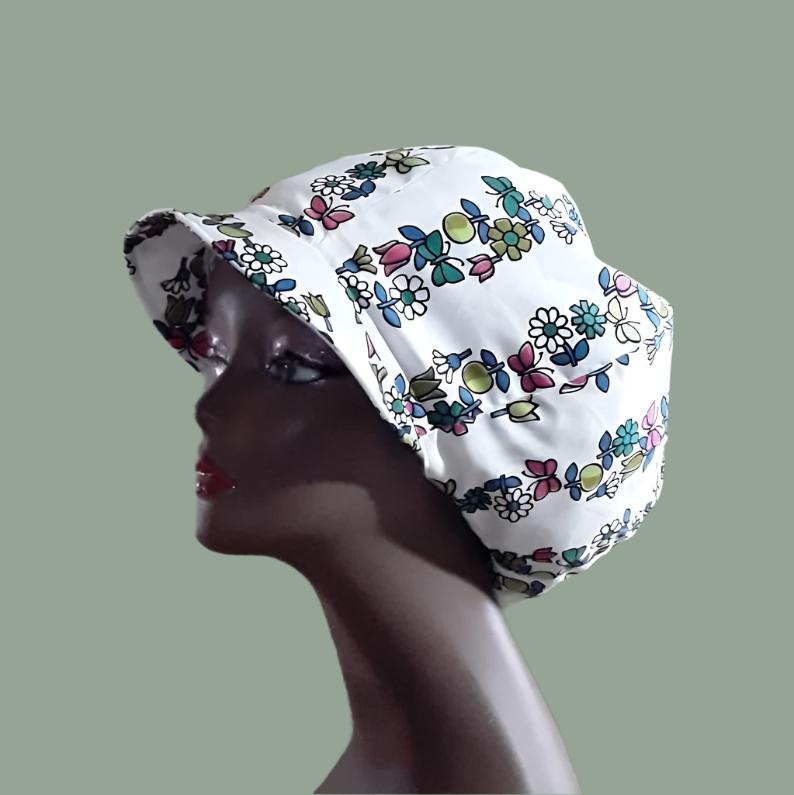 Vintage, Hat, Apple, Newsboy, Women, Handmade, Summer, Seventies, Flower, Butterfly - Image 4