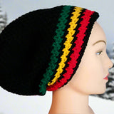 Rasta Hat Stocking Cap Slouchy Crocheted Men Women Handmade Locs Crochet Free Shipping - Image 2