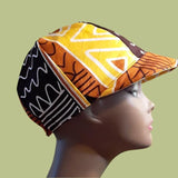 Mudcloth Print Baseball Hat Women Handmade Black White Gold Rust Small Medium Free Shipping - Image 2