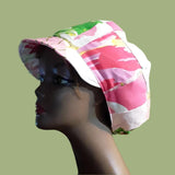 Pink Patchwork Vintage Fabric Apple Newsboy Brim Unisex Free Shipping Summer Hippie Medium Recycled Upcycled Repurposed - Image 4