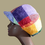 Rainbow Calico Patchwork Apple Newsboy Baker Boy Medium Hat Men Women Handmade Free Shipping - Image 2