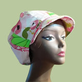 Pink Patchwork Vintage Fabric Apple Newsboy Brim Unisex Free Shipping Summer Hippie Medium Recycled Upcycled Repurposed - Image 3