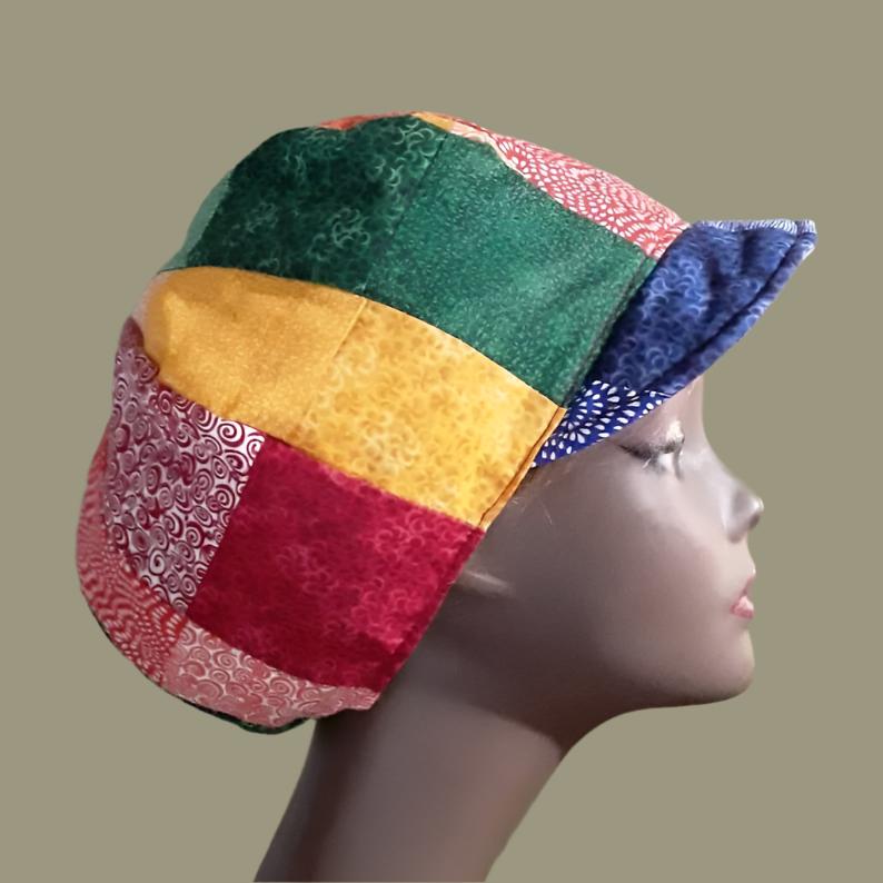 Rainbow Calico Patchwork Hat with Brim Medium – Hatscents