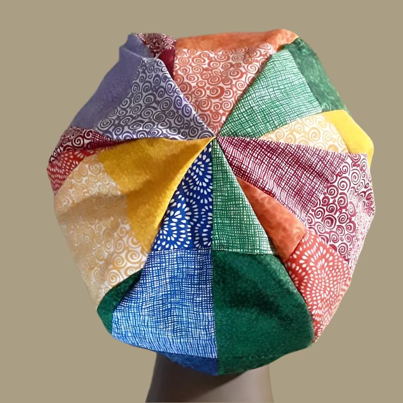 Rainbow Calico Patchwork Hat with Brim Medium – Hatscents