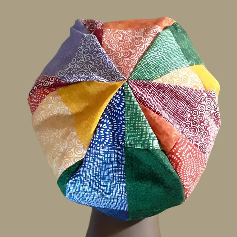 Rainbow Calico Patchwork Apple Newsboy Baker Boy Medium Hat Men Women Handmade Free Shipping - Image 5