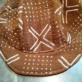 Brown White Mudcloth Baseball Hat Men Women Handmade Medium Large Free Shipping - Image 4