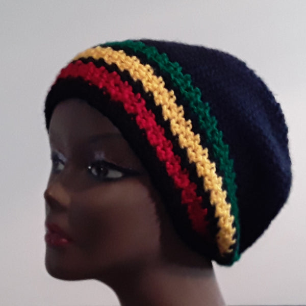 Black Rasta Stocking Cap - 2 sizes