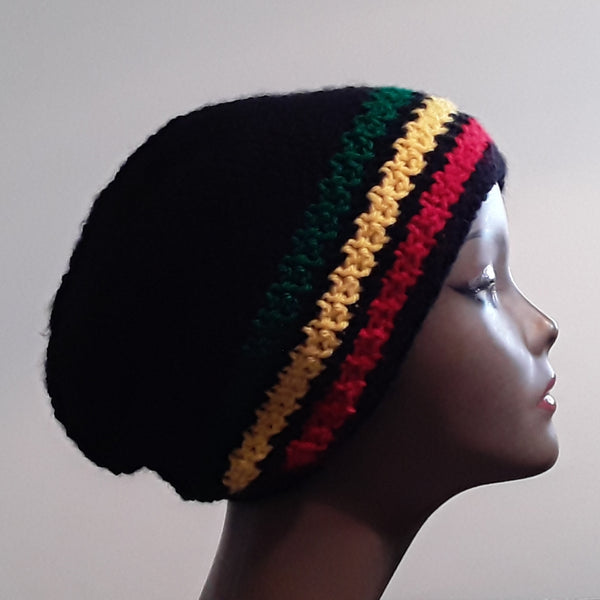 Black Rasta Stocking Cap - 2 sizes